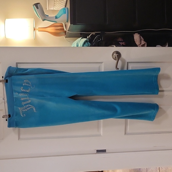 BNWT Juicy Couture Velour Trackpants I  Blue Crush - Picture 6 of 7